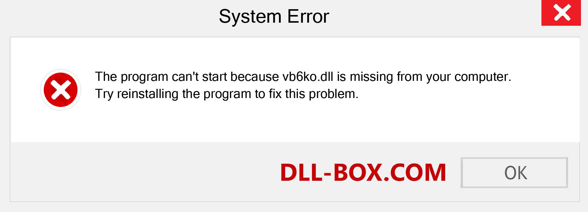  vb6ko.dll file is missing?. Download for Windows 7, 8, 10 - Fix  vb6ko dll Missing Error on Windows, photos, images